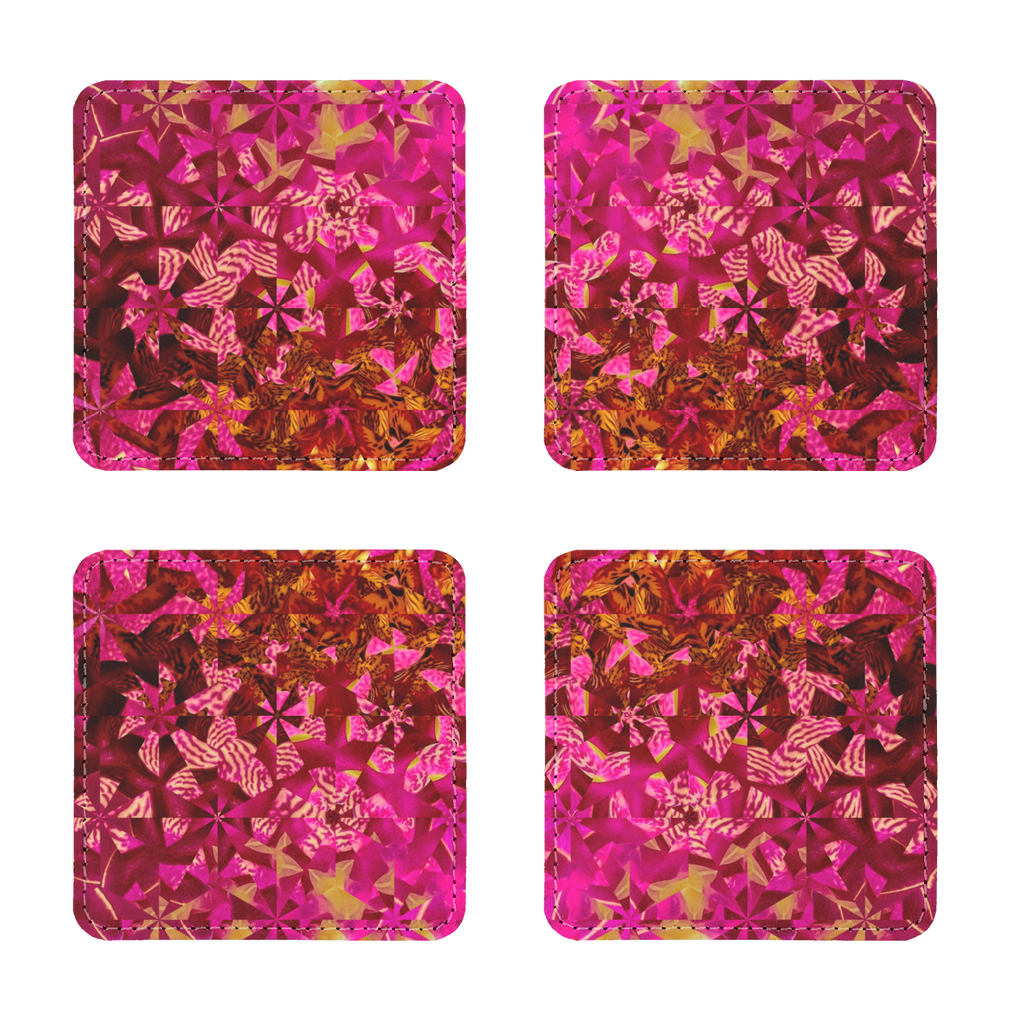 Orchids Sublimation Coasters Pack of Four